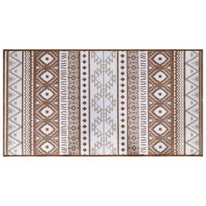 vidaXL Outdoor Rug Brown and White 100% Polypropylene 31.5 x 59.1 in