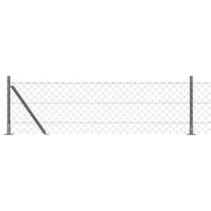 vidaXL Chain Link Fence with Posts Gray 0.4 x 10 m Steel