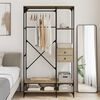 vidaXL Wardrobe Sonoma oak Engineered wood, Metal Large Adjustable Feet