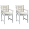vidaXL Lowback Chair Cushion Set of 2 Melange cream 100% polyester