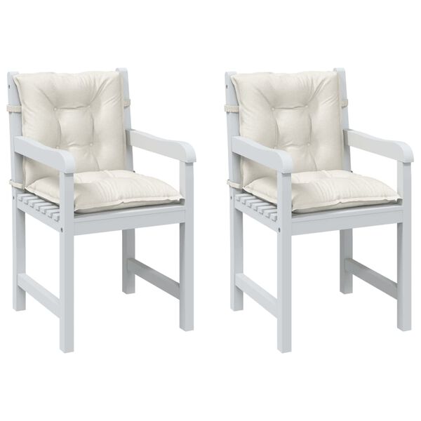vidaXL Lowback Chair Cushion Set of 2 Melange cream 100% polyester