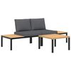 vidaXL Garden Sofa Set Black Powder-coated aluminum