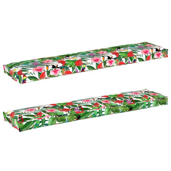 vidaXL Pallet Cushion Set Floral 2 pcs Tropical Jungle