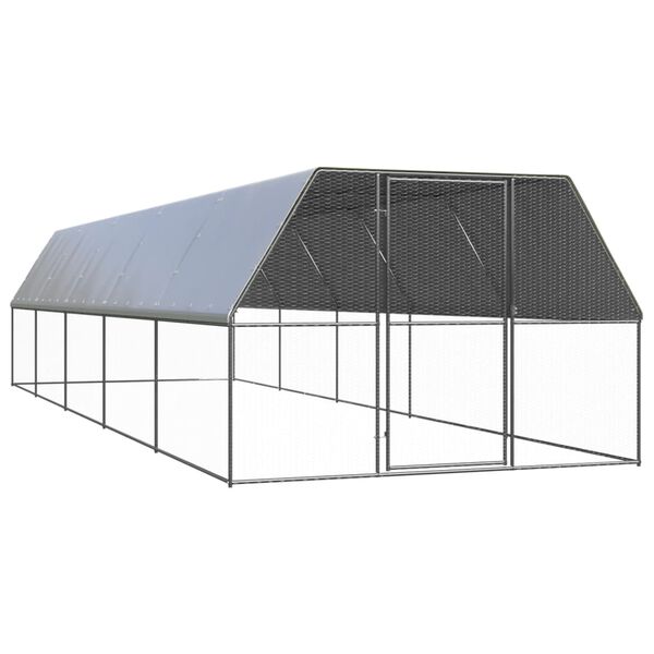 vidaXL Chicken Cage Silver Galvanized steel Large