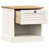 vidaXL Bedside Cabinet White Solid pine wood, engineered wood, metal