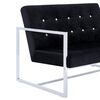 vidaXL Armchair Black Velvet, Chrome, Wood Standard Durable Loveseat