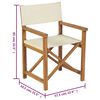 vidaXL Director's Chair Set of 2 Cream Teak wood, Polyester fabric