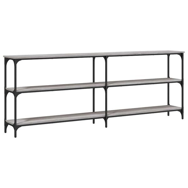 vidaXL Console Table Grey sonoma Engineered wood, metal Large