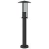 vidaXL Outdoor Floor Lamp Set of 3 Black Stainless steel, polycarbonate