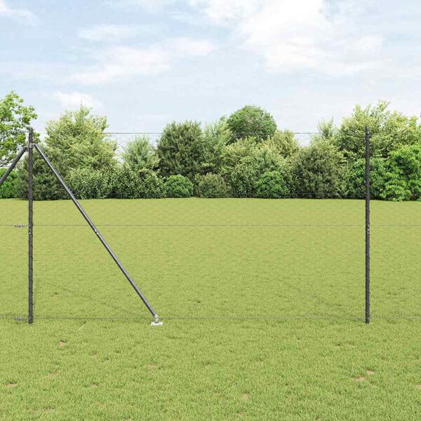 vidaXL Fence with Posts Gray 1.6 x 50 m PVC-coated steel