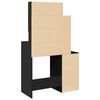 vidaXL Dressing Table Black Engineered wood, glass 31.5x13.8x52.0 in