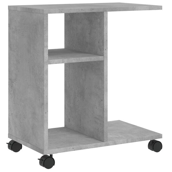 vidaXL Side Table Concrete grey Engineered wood 19.7x11.8x21.7 in