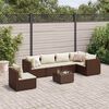 vidaXL Patio Lounge Set Brown, Cream White