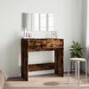vidaXL Dressing Table Smoked Oak Engineered wood, glass 31.5 in wide