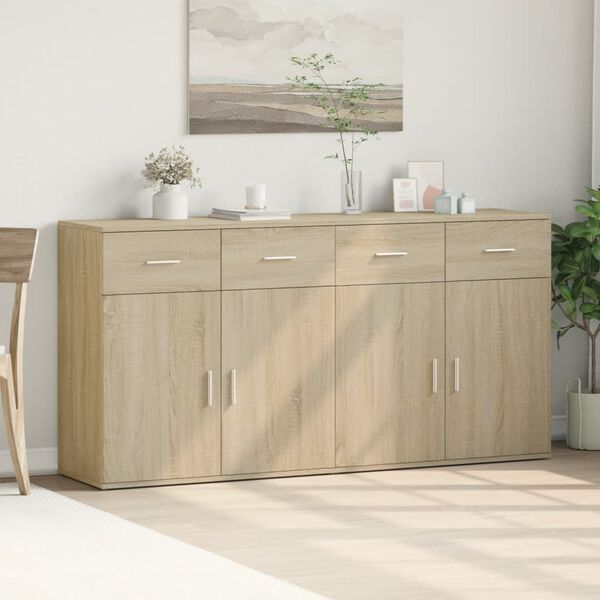 vidaXL Sideboards 2 pcs Sonoma Oak 31.1"x15"x31.5" Engineered Wood