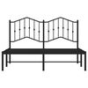 vidaXL Bed Frame Black Powder-Coated Steel Double Bed Bed Frame