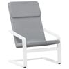 vidaXL Relaxing Chair With Footstool Light Gray and White