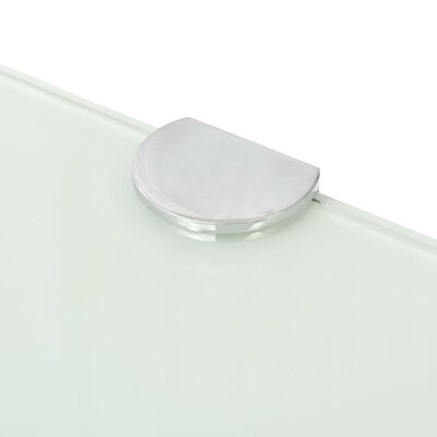 vidaXL Corner Shelf with Chrome Supports Glass White 9.8"x9.8"
