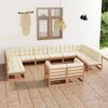 vidaXL Garden Lounge Set Honey brown, Cream