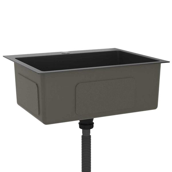 vidaXL Handmade Kitchen Sink Black Stainless Steel