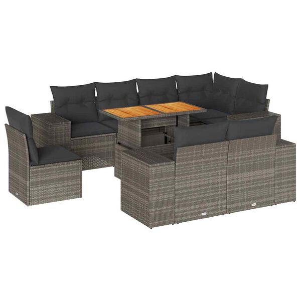 vidaXL Garden Sofa Set Grey
