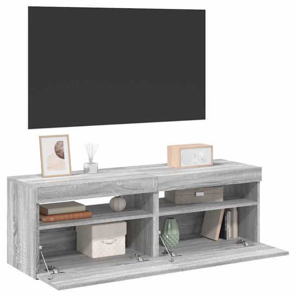 vidaXL TV Cabinet Set of 2 Grey Sonoma Engineered wood TV Cabinet