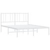 vidaXL Bed Frame White Powder-Coated Steel 47.2x79.1 in Bed Frame
