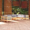 vidaXL Garden Lounge Set Grey Solid pinewood, fabric (100% polyester)