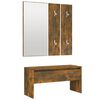 vidaXL Hallway Furniture Set Smoked oak Engineered wood, acrylic Medium