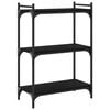 vidaXL Bookcase Black Engineered wood, Metal 23.6 x 11.8 x 33.9 in