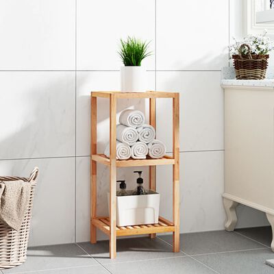 vidaXL Bathroom Shelf 14.2"x14.2"x31.1" Solid Wood Walnut