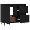 vidaXL Bathroom Cabinet Black Engineered wood, iron Medium