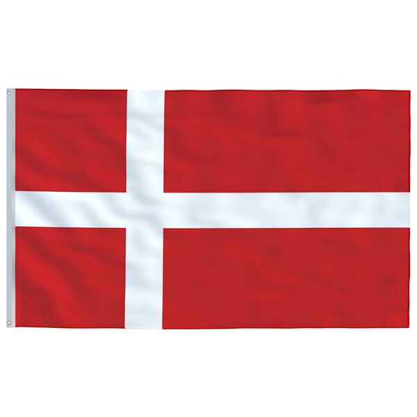 vidaXL Denmark Flag Red, White Aluminum, Polyester 18.3 ft