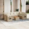 vidaXL Garden Sofa Set Beige Poly rattan Medium Foldable