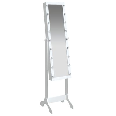 vidaXL Free-Standing Mirror with LED White 13.4"x14.6"x57.5"