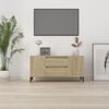 vidaXL TV Cabinet Sonoma Oak Engineered Wood, Metal Medium TV Cabinet