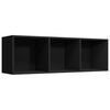 vidaXL Book Cabinet Black Engineered wood Medium Storage Cabinet