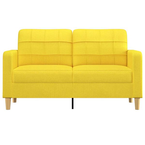vidaXL 2-seater Sofa Light Yellow Fabric (100% polyester), metal, textilene