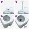 vidaXL Camping Toilet Manual Grey and White 16.34 x 14.37 x 14.76 in