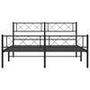 vidaXL Metal Bed Frame Black Powder-Coated Steel Small Double