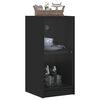 vidaXL Side Cabinet with Glass Doors Black 13.8"x14.6"x29.7"