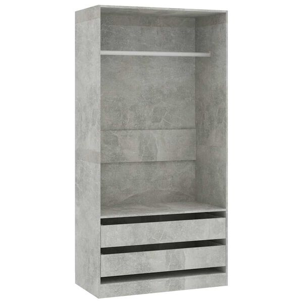 vidaXL Wardrobe Concrete Grey Engineered Wood Compact Wardrobe