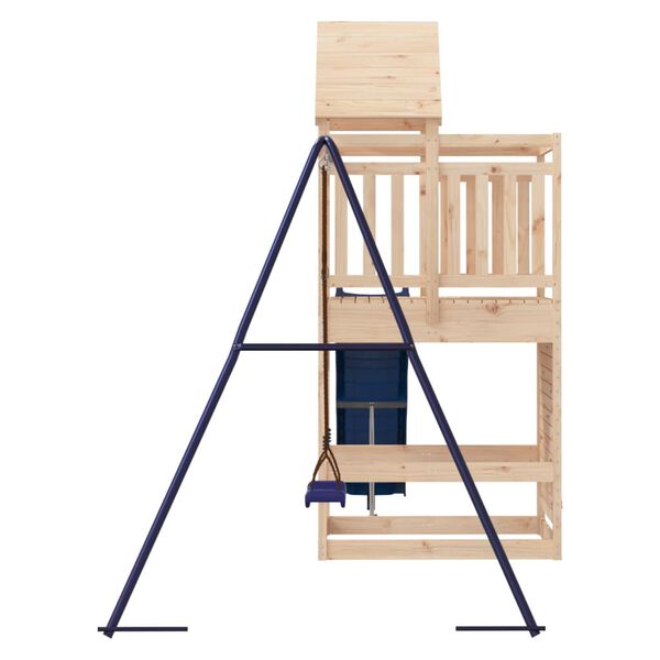 vidaXL Outdoor Playset Natural Wood Solid Pine Large Fits Many Kids