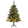 vidaXL Artificial Hinged Christmas Tree Green PVC, metal Small