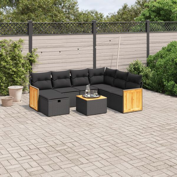 vidaXL Garden Sofa Set Black
