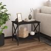 vidaXL Side Table Black Engineered wood, Steel Small Side Table