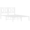 vidaXL Bed Frame White Powder-Coated Steel Small Double Bed Frame