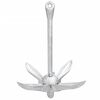 vidaXL Folding Anchor with Rope Silver 5.5 lb Malleable Iron