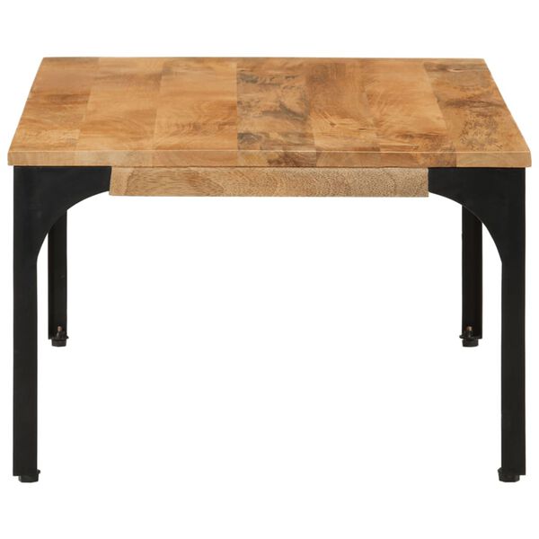 vidaXL Coffee Table Natural Wood and Black Solid mango wood Medium
