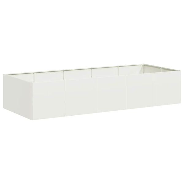 vidaXL Planter White Cold-rolled steel Large Durable Planter